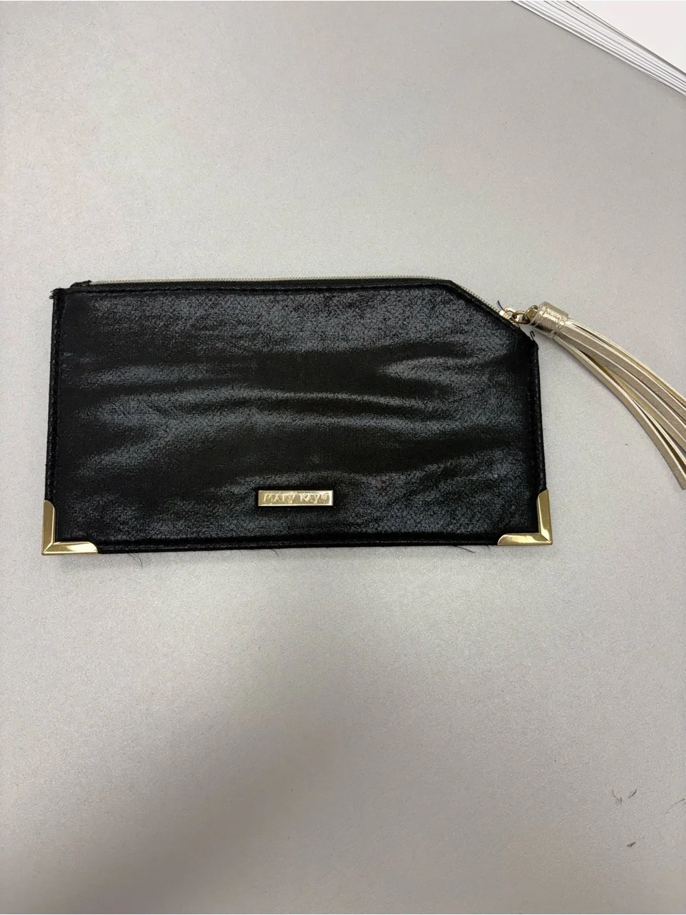 Mary Kay Black Cosmetic Pouch with Gold Accents and Tassel